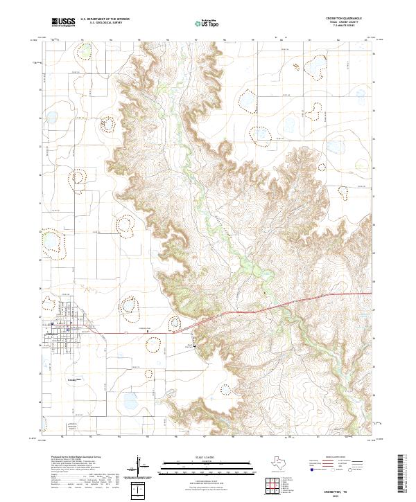 US Topo 7.5-minute map for Crosbyton TX