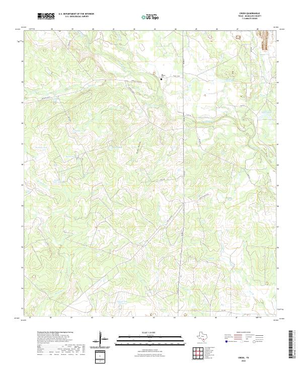 US Topo 7.5-minute map for Cross TX