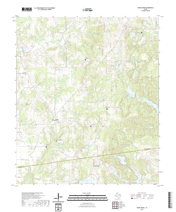 US Topo 7.5-minute map for Cross Roads TX