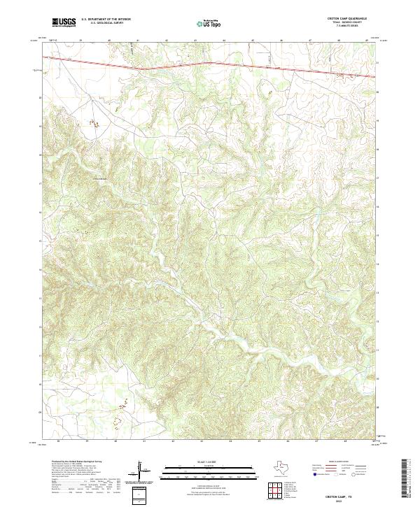 US Topo 7.5-minute map for Croton Camp TX