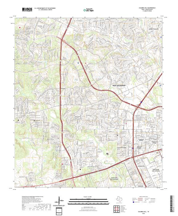 US Topo 7.5-minute map for Culebra Hill TX