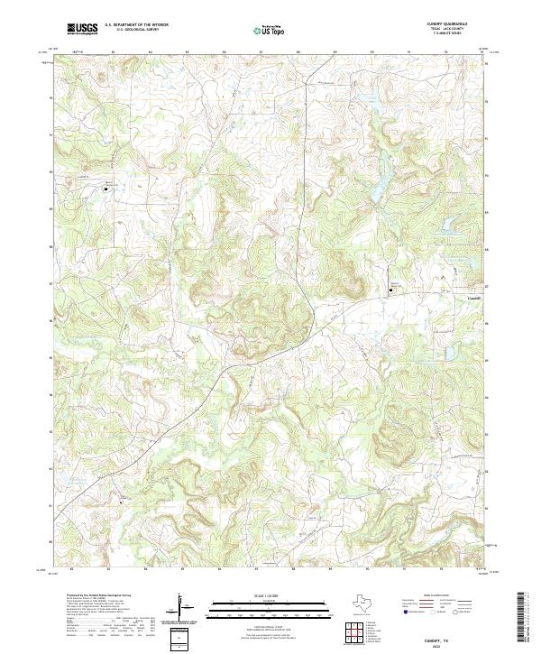 US Topo 7.5-minute map for Cundiff TX