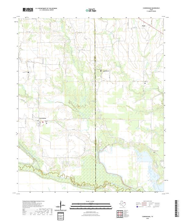 US Topo 7.5-minute map for Cunningham TX
