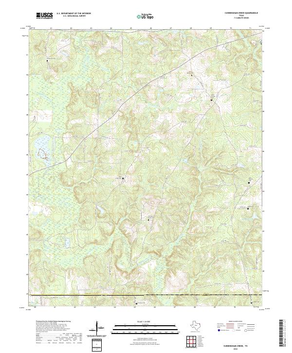 US Topo 7.5-minute map for Cunningham Creek TX