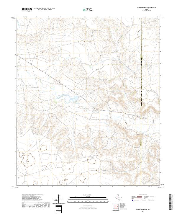 US Topo 7.5-minute map for Currie Reservoir TX