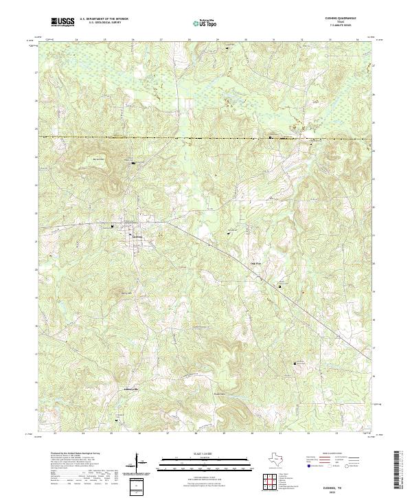 US Topo 7.5-minute map for Cushing TX