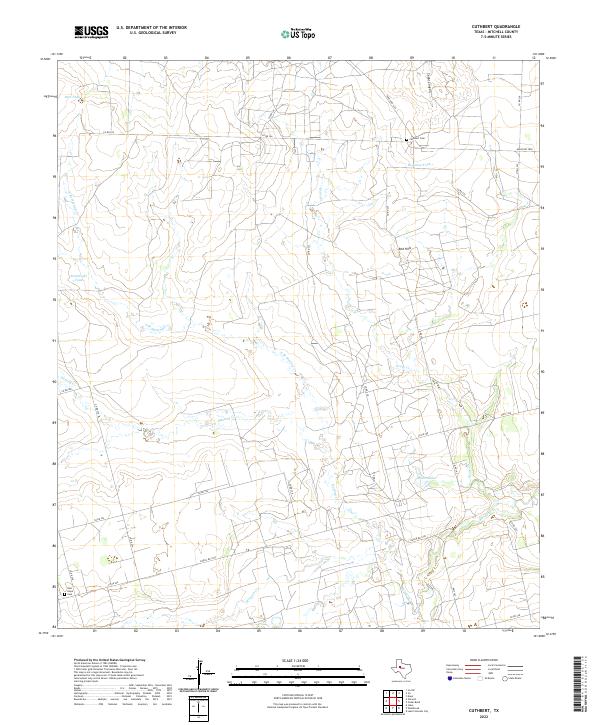 US Topo 7.5-minute map for Cuthbert TX