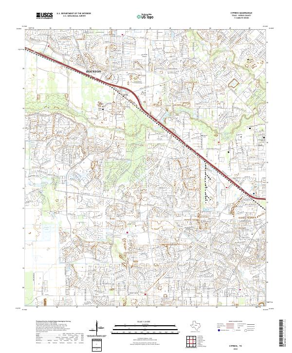 US Topo 7.5-minute map for Cypress TX
