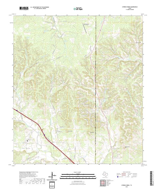 US Topo 7.5-minute map for Cypress Creek TX