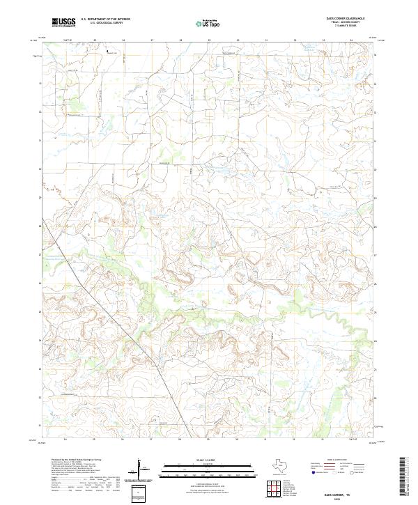 US Topo 7.5-minute map for Dads Corner TX