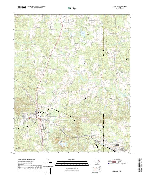 US Topo 7.5-minute map for Daingerfield TX
