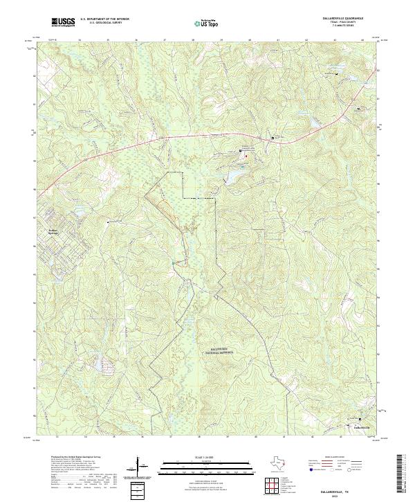 US Topo 7.5-minute map for Dallardsville TX