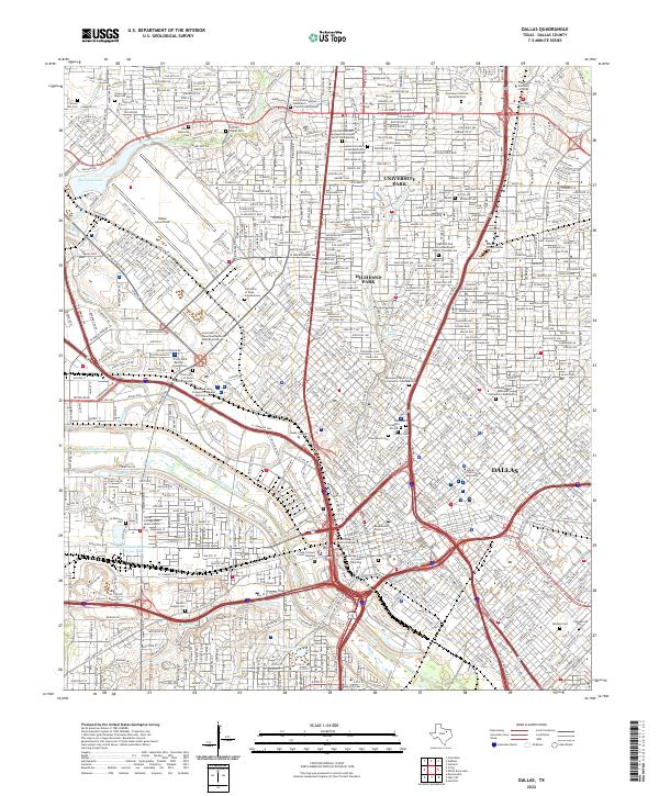 US Topo 7.5-minute map for Dallas TX