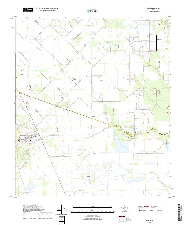 US Topo 7.5-minute map for Damon TX