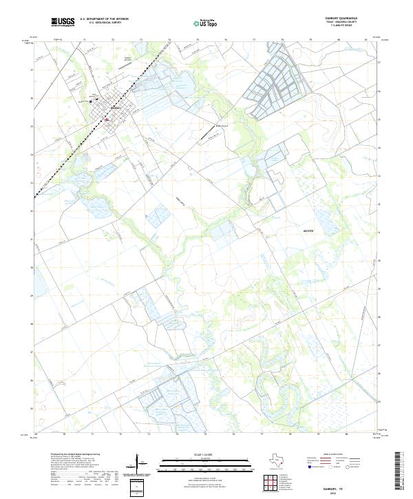 US Topo 7.5-minute map for Danbury TX