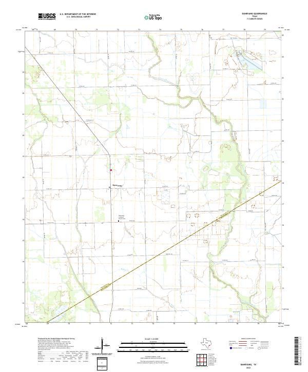 US Topo 7.5-minute map for Danevang TX