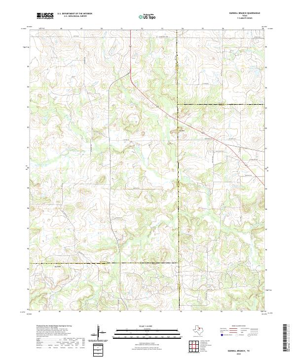 US Topo 7.5-minute map for Darnell Branch TX