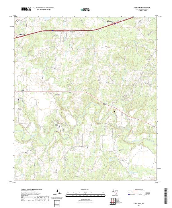 US Topo 7.5-minute map for Darst Creek TX