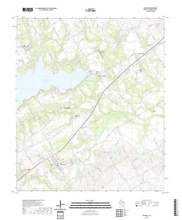 US Topo 7.5-minute map for Dawson TX