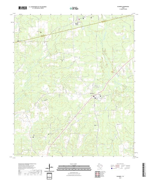 US Topo 7.5-minute map for De Berry TX