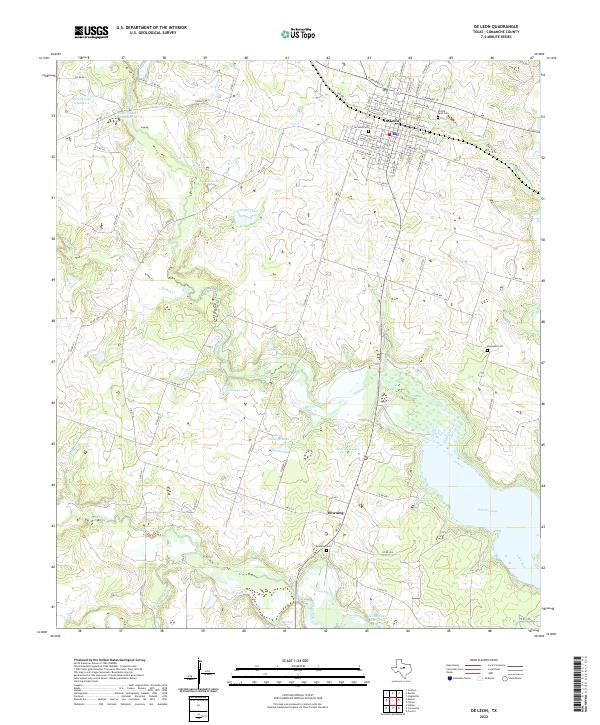 US Topo 7.5-minute map for De Leon TX