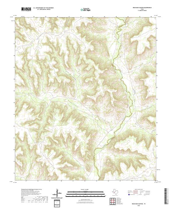 US Topo 7.5-minute map for Dead Man Canyon TX
