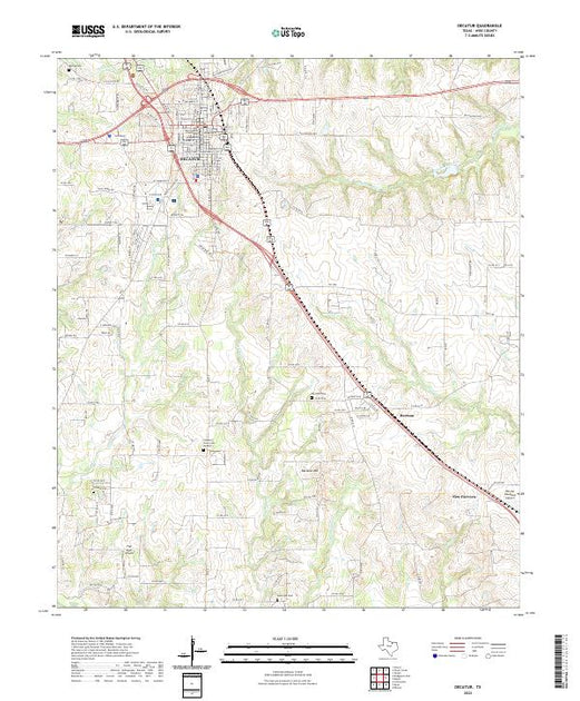 Decatur Texas Location US Topo 7.5-minute map for Decatur TX – American Map Store