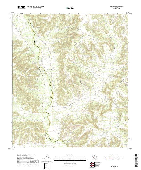 US Topo 7.5-minute map for Deer Canyon TX