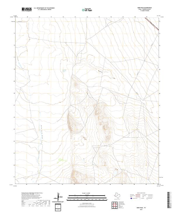 US Topo 7.5-minute map for Deer Peak TX