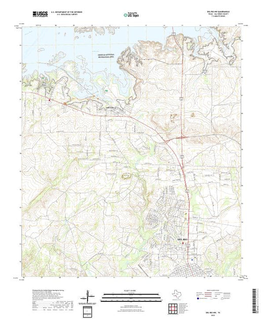 US Topo 7.5-minute map for Del Rio NW TX – American Map Store