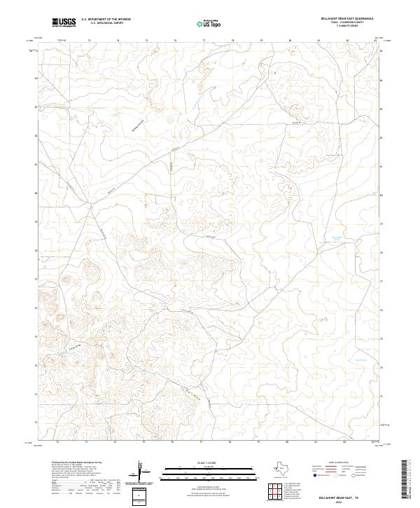 US Topo 7.5-minute map for Dellahunt Draw East TX