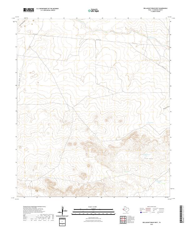 US Topo 7.5-minute map for Dellahunt Draw West TX