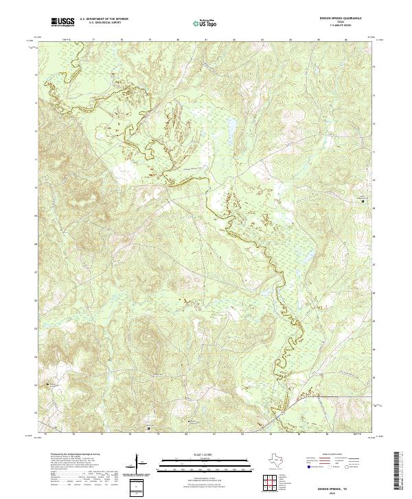 US Topo 7.5-minute map for Denson Springs TX