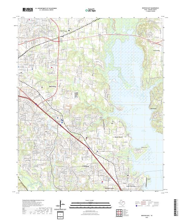 US Topo 7.5-minute map for Denton East TX