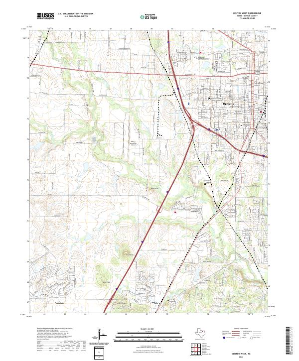US Topo 7.5-minute map for Denton West TX