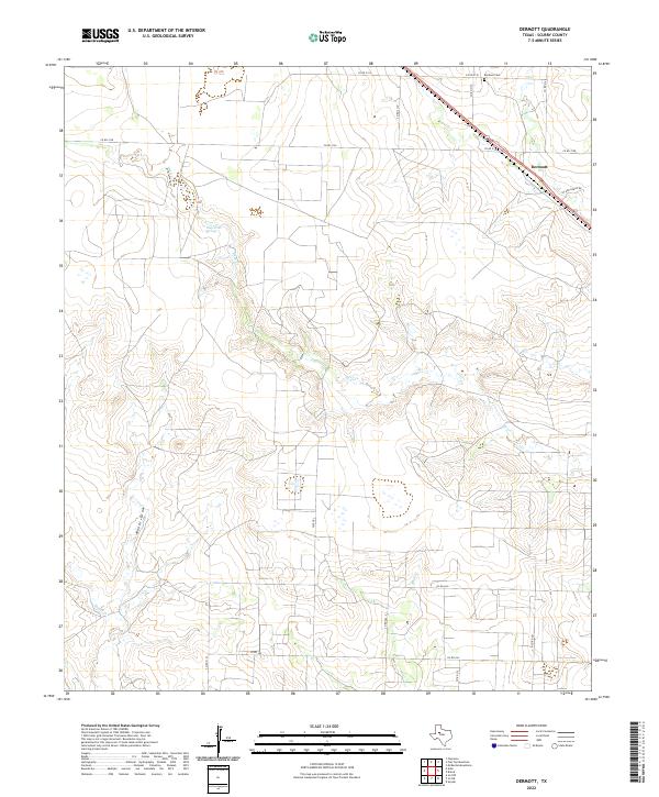 US Topo 7.5-minute map for Dermott TX