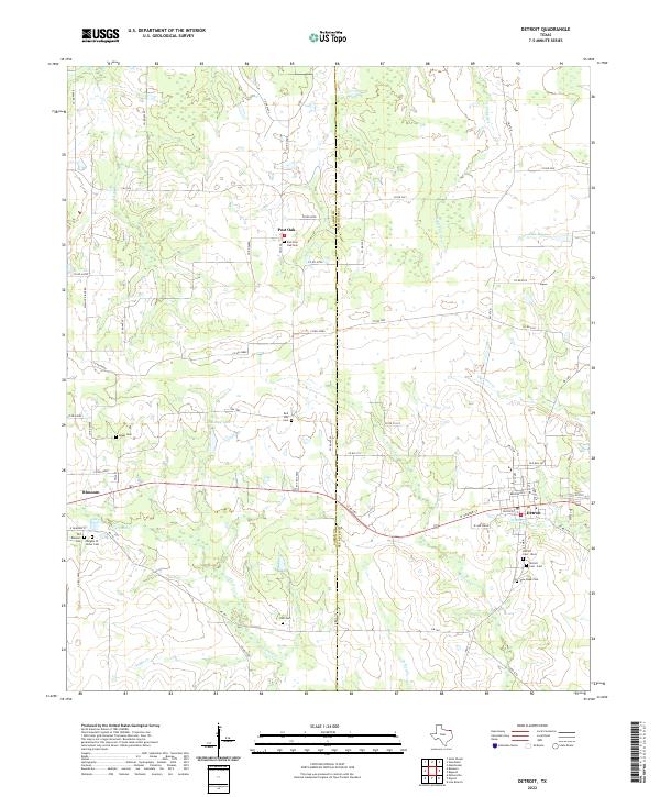 US Topo 7.5-minute map for Detroit TX