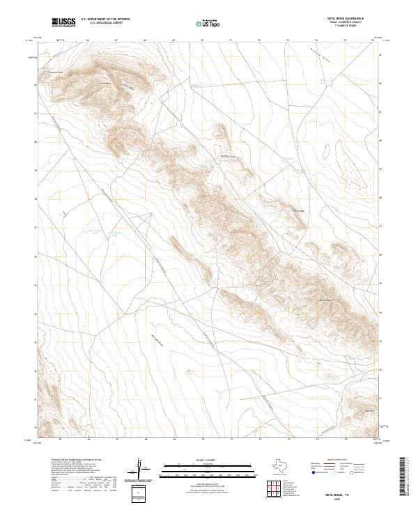US Topo 7.5-minute map for Devil Ridge TX