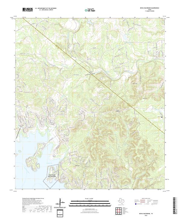 US Topo 7.5-minute map for Devils Backbone TX