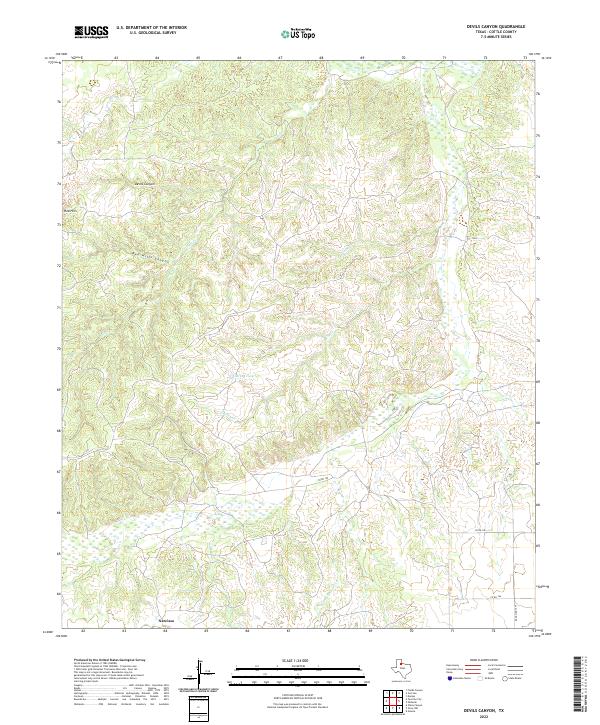 US Topo 7.5-minute map for Devils Canyon TX