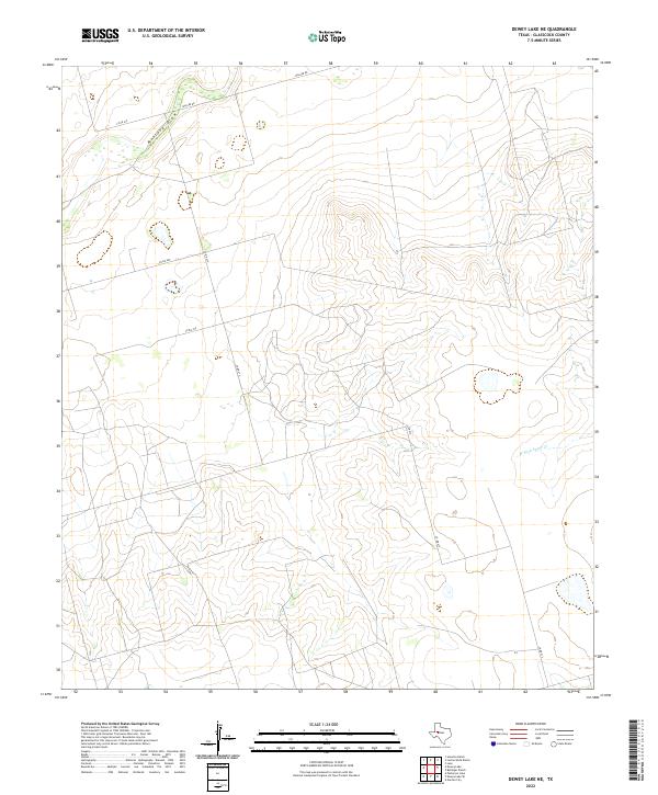 US Topo 7.5-minute map for Dewey Lake NE TX