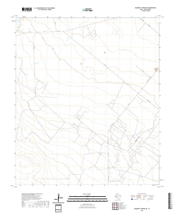 US Topo 7.5-minute map for Diamond Y Spring NE TX
