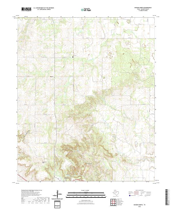 US Topo 7.5-minute map for Dickens North TX