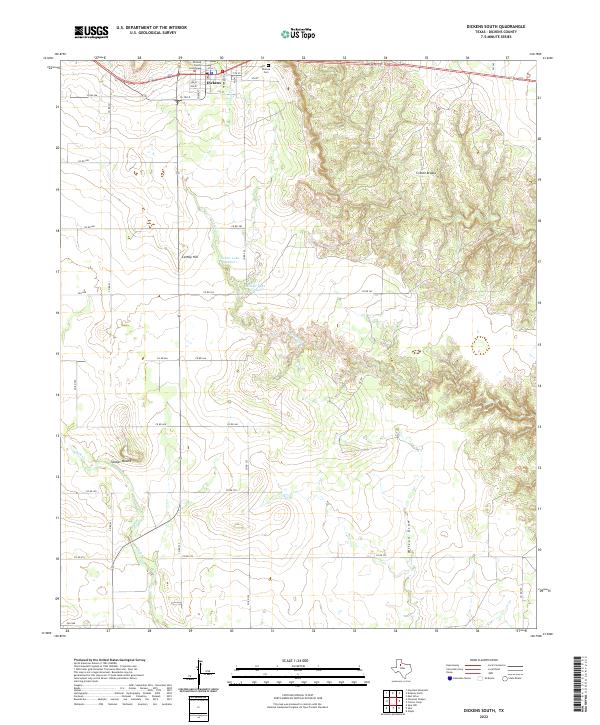 US Topo 7.5-minute map for Dickens South TX