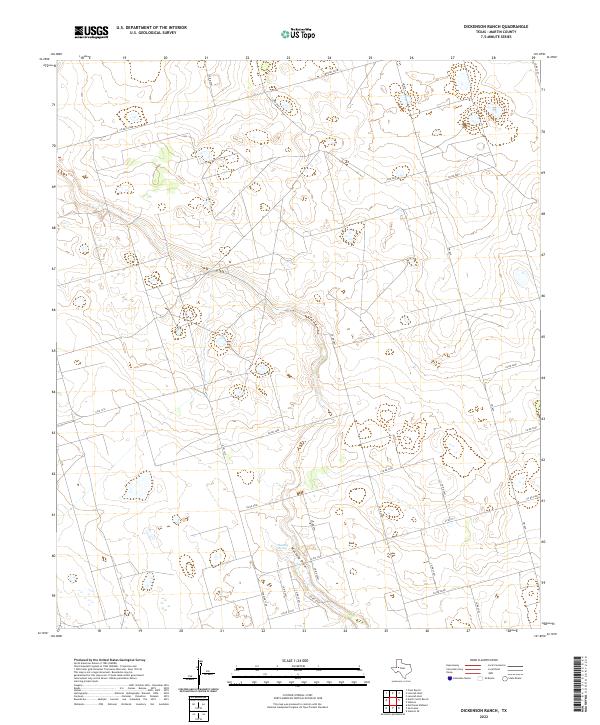 US Topo 7.5-minute map for Dickenson Ranch TX
