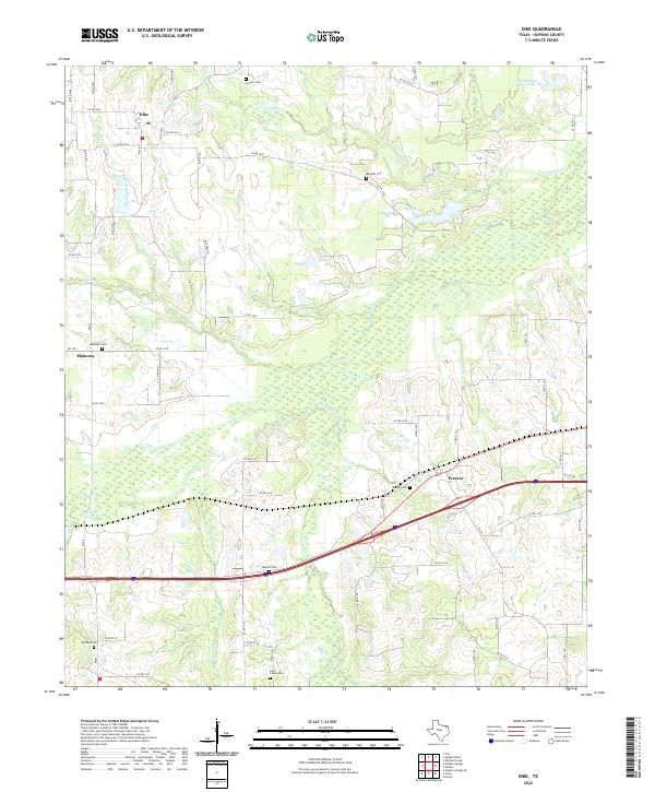 US Topo 7.5-minute map for Dike TX