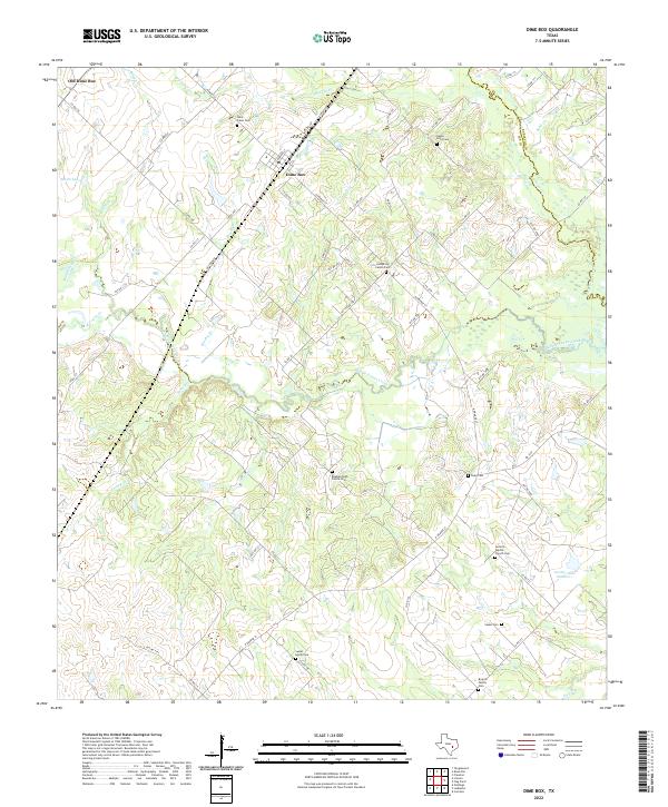 US Topo 7.5-minute map for Dime Box TX