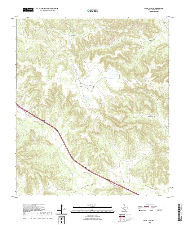 US Topo 7.5-minute map for Divide Country TX