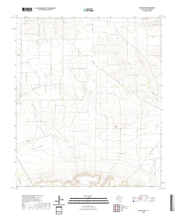 US Topo 7.5-minute map for Divide Draw TX