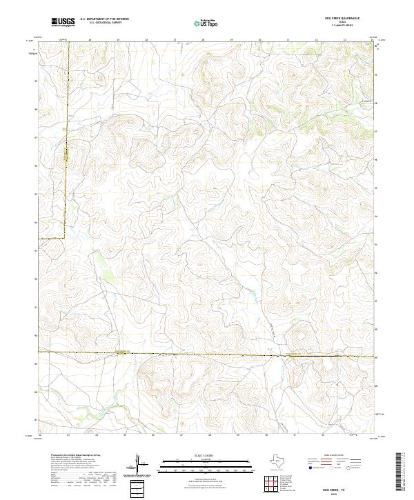US Topo 7.5-minute map for Dog Creek TX